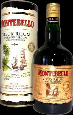 Bouteille de spiritueux : Rhum Vieux 10 ans de la marque Montebello