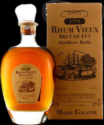 Bouteille de spiritueux : Rhum Vieux Brut de Fût de la marque Bielle