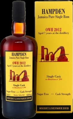 Bouteille de spiritueux : Single Cask Whisky Live 2019 de la marque Hampden