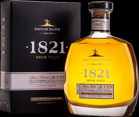 Bouteille de spiritueux : 1821 Rhum Vieux 6 ans Millésime 2015 de la marque Habitation Bellevue