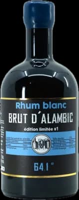 Bouteille de spiritueux : Rhum blanc Brut d'alambic de la marque Breizh'cool