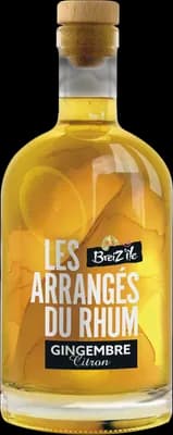 Bouteille de spiritueux : Les Arrangés Du Rhum Gingembre Citron de la marque Breiz’île