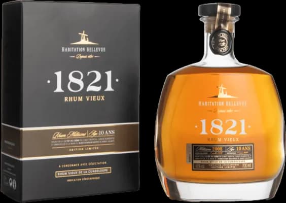 Bouteille de spiritueux : 1821 Rhum Vieux 10 ans Millésime 2008 de la marque Habitation Bellevue
